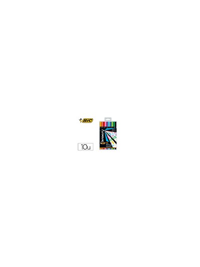 Rotulador bic intensity fine punta de fibra 0,4 mm blister de 10 unidades colores surtidos