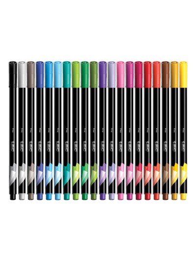 Rotulador bic intensity fine punta de fibra 0,4 mm blister de 10 unidades colores surtidos