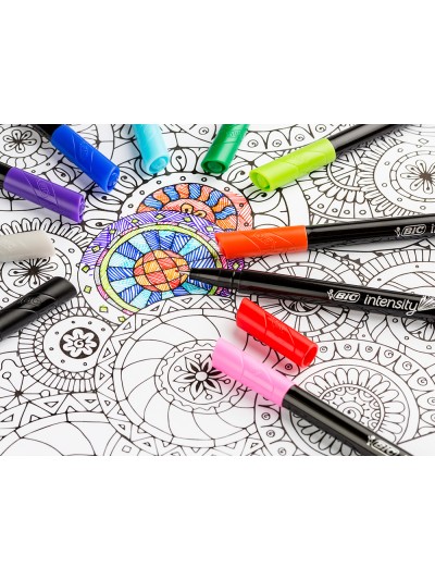 Rotulador bic intensity fine punta de fibra 0,4 mm blister de 10 unidades colores surtidos
