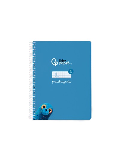 Cuaderno espiral liderpapel din a5 pautaguia tapa blanda 40h 75 gr cuadro pautado 5mm color azul