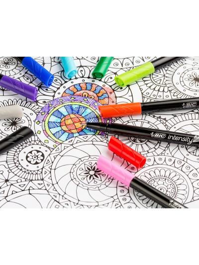 Rotulador bic intensity fine punta de fibra 0,4 mm expositor 192 unidades colores surtidos 160x130x345 mm