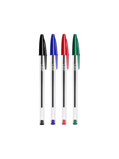 Boligrafo bic cristal mega tubo 16+4 unidades colores surtidos 8 azules / 5 negros / 4 rojos/ 3 verdes