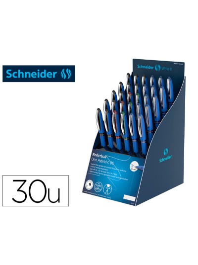 Roller schneider one hybrid punta conica 0,5 mm expositor de 30 unidades colores surtidos 168x315x218 mm