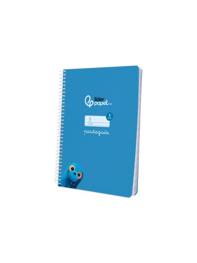 Cuaderno espiral liderpapel din a5 pautaguia tapa blanda 40h 75 gr cuadro pautado 5mm color azul