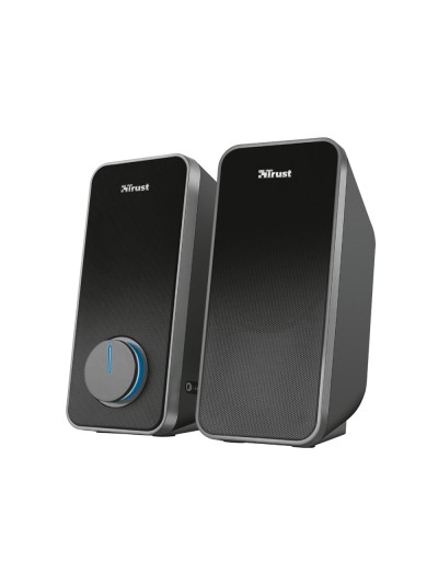 Altavoces trust arys 2.0 potencia maxima 28w control de volumen y conexion auriculares usb color negro