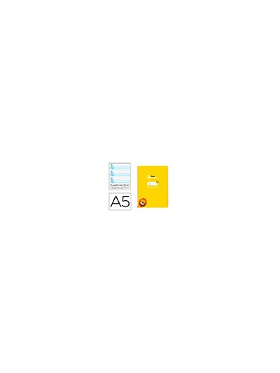 Cuaderno espiral liderpapel din a5 pautaguia tapa blanda 40h 75 gr cuadro pautado 5mm color amarillo