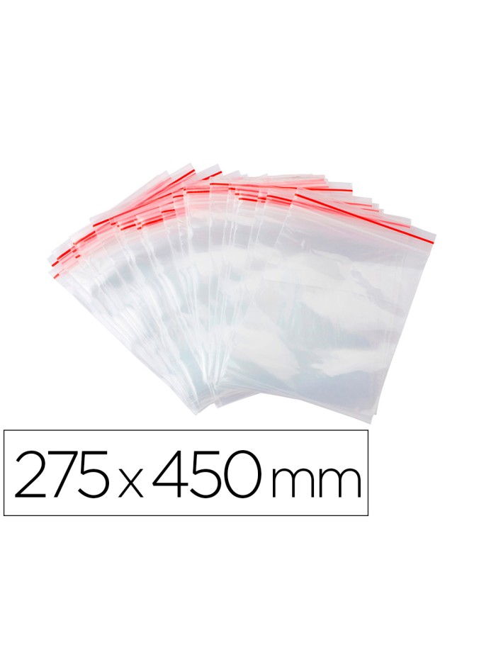 Bolsa plastico autocierre q-connect 275x450 mm paquete de 100 unidades Bolsa plastico autocierre q-connect 275x450 mm paquete de 100 unidades