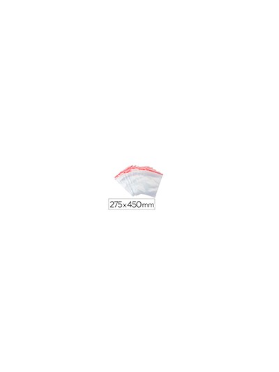 Bolsa plastico autocierre q-connect 275x450 mm paquete de 100 unidades