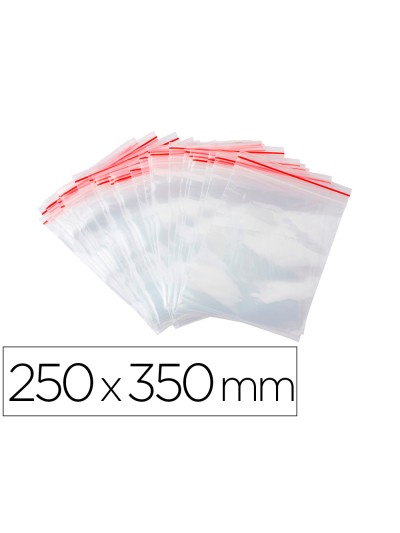 Bolsa plastico autocierre q-connect 250x350 mm paquete de 100 unidades