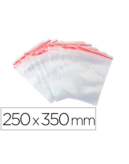 Bolsa plastico autocierre q-connect 250x350 mm paquete de 100 unidades