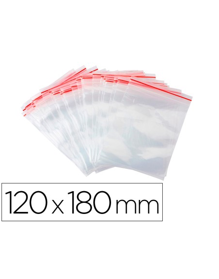 Bolsa plastico autocierre q-connect 120x180 mm paquete de 100 unidades