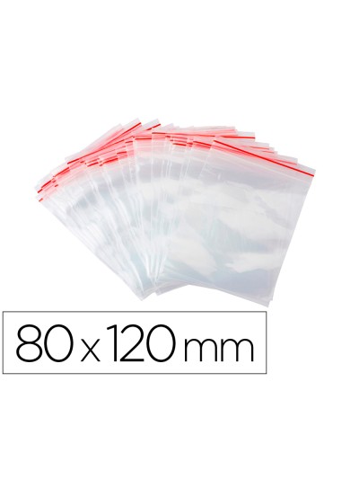 Bolsa plastico autocierre q-connect 80x120 mm paquete de 100 unidades