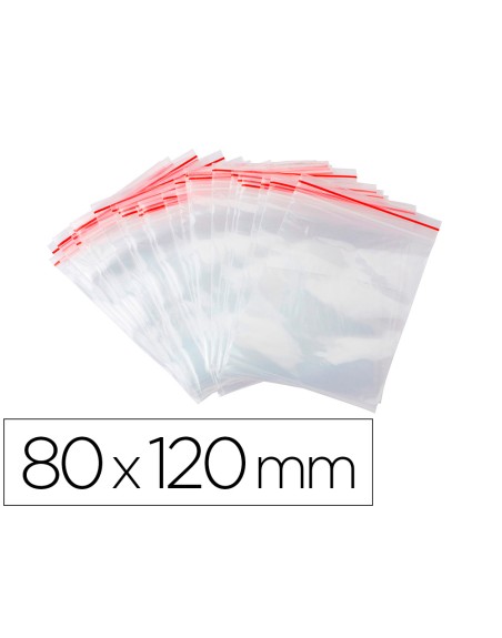 Bolsa plastico autocierre q-connect 80x120 mm paquete de 100 unidades