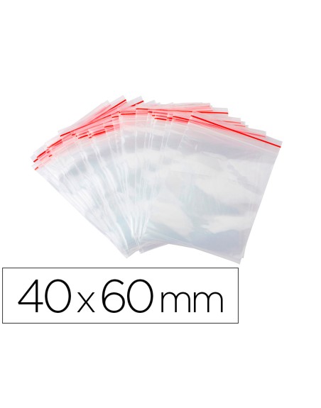 Bolsa plastico autocierre q-connect 40x60 mm paquete de 100 unidades