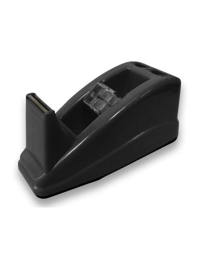 Portarrollo sobremesa q-connect plastico para cinta de 33 mt color negro 135x58x60 mm