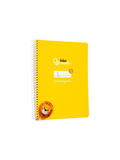 Cuaderno espiral liderpapel din a5 pautaguia tapa blanda 40h 75 gr cuadro pautado 5mm color amarillo