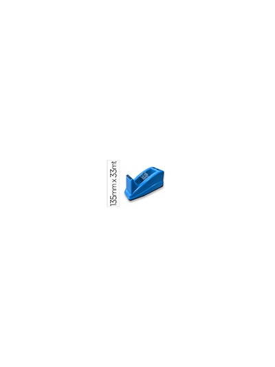 Portarrollo sobremesa q-connect plastico para cinta de 33 mt color azul 135x58x60 mm