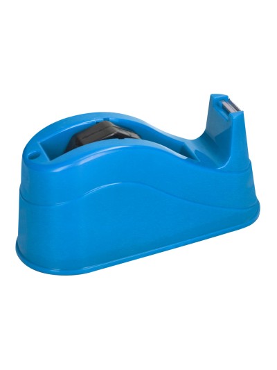 Portarrollo sobremesa q-connect plastico para cintas de 66 mt color azul 220x100x70 mm