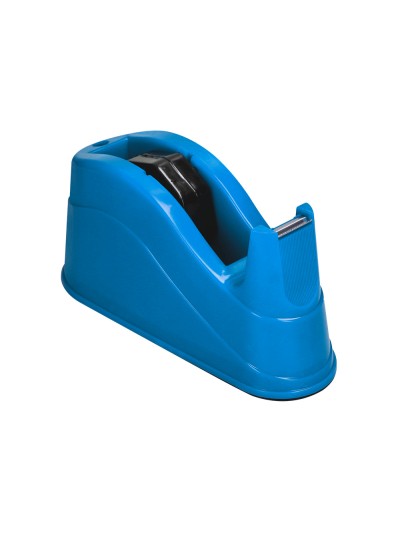 Portarrollo sobremesa q-connect plastico para cintas de 66 mt color azul 220x100x70 mm