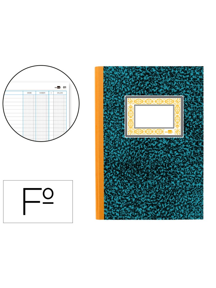 Libro liderpapel folio cartone 100 hojas cuentas corrientes debe haber y saldo Libro liderpapel folio cartone 100 hojas cuentas corrientes debe haber y saldo