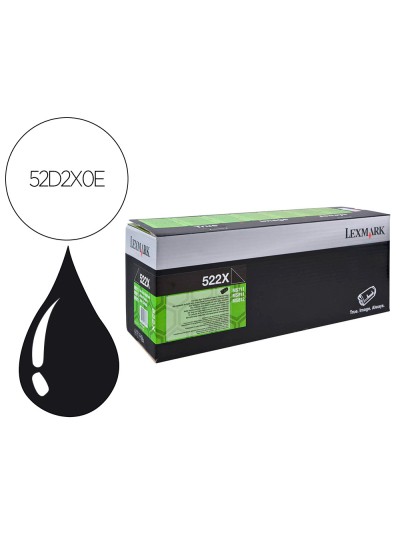 Toner lexmark laser 52d2x0e ms811 series / ms812 series negro 45000 paginas