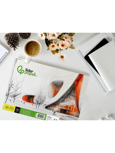 Bloc dibujo liderpapel lineal vanguardia 230x325mm 20 hojas 130g/m2 con recuadro perforado