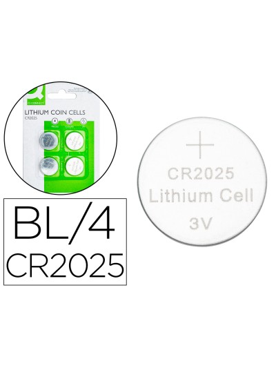Pila q-connect tipo boton litio cr2025 3v blister de 4 unidades