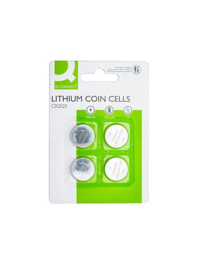 Pila q-connect tipo boton litio cr2025 3v blister de 4 unidades