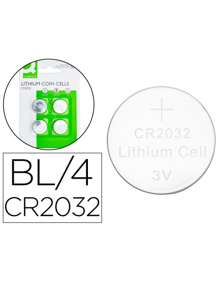 Pila q-connect tipo boton litio cr2032 3v blister de 4 unidades
