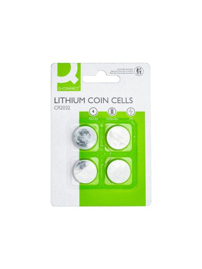 Pila q-connect tipo boton litio cr2032 3v blister de 4 unidades