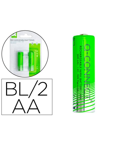 Pila q-connect alcalina aa recargable blister de 2 unidades