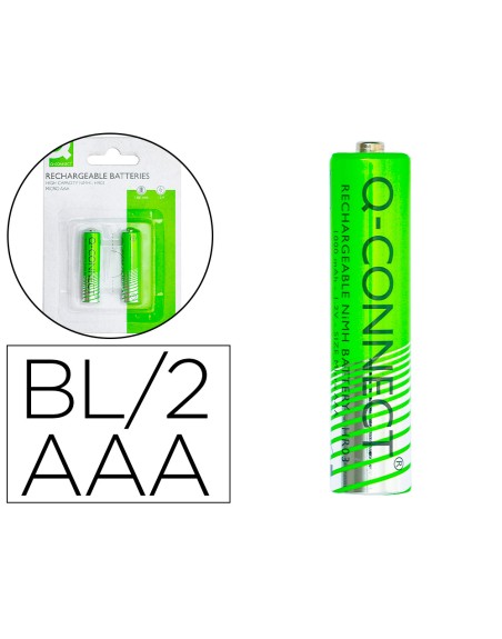 Pila q-connect alcalina aaa recargable blister de 2 unidades