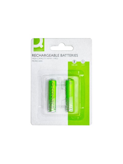 Pila q-connect alcalina aaa recargable blister de 2 unidades