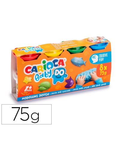 Pasta de modelar carioca baby dough bote 75 g set de 8 colores surtidos
