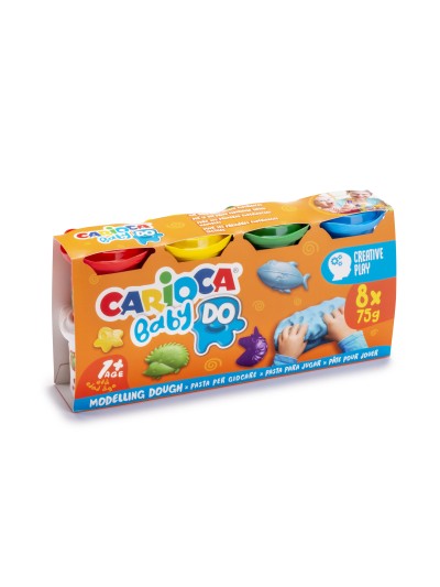 Pasta de modelar carioca baby dough bote 75 g set de 8 colores surtidos