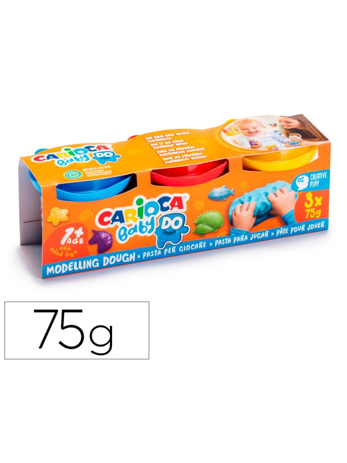 Pasta de modelar carioca baby dough bote 75 g set de 3 colores surtidos Pasta de modelar carioca baby dough bote 75 g set de 3 colores surtidos