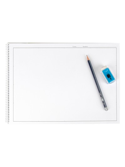 Bloc dibujo liderpapel lineal historico 230x325mm 20 hojas 130g/m2 con recuadro perforado