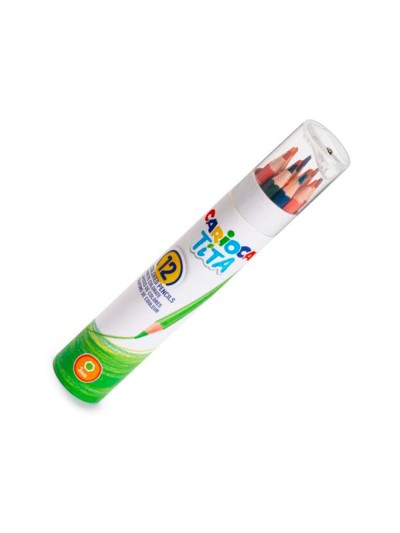 Lapices de colores carioca tita mina 3 mm tubo carton 12 colores surtidos + sacapuntas