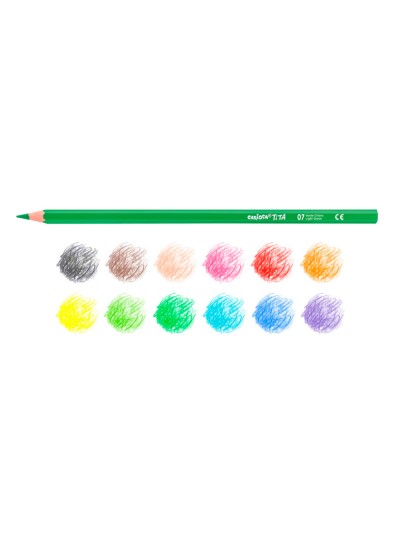 Lapices de colores carioca tita mina 3 mm tubo carton 12 colores surtidos + sacapuntas