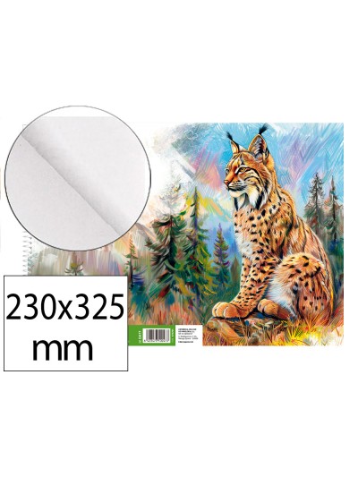 Bloc dibujo liderpapel artistico natura espiral 230x325mm 20 hojas 130g/m2 sin recuadro perforado