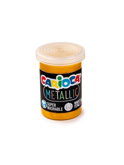 Tempera escolar carioca metallic bote 25 ml caja de 6 colores surtidos