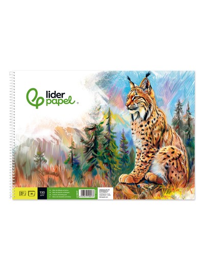 Bloc dibujo liderpapel artistico natura espiral 230x325mm 20 hojas 130g/m2 sin recuadro perforado