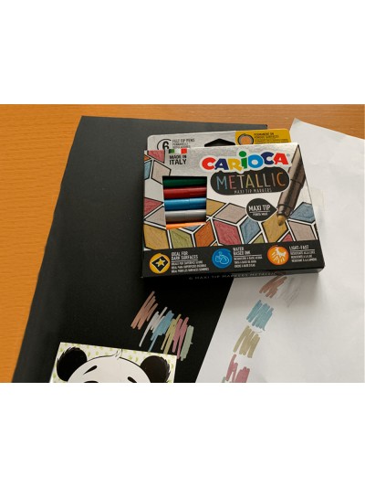 Rotulador carioca metallic punta maxi 6 mm caja de 6 colores surtidos