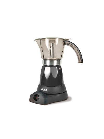 Cafetera jocca italiana electrica capacidad 6 tazas jarra transparente sin cables 220-240v color negro