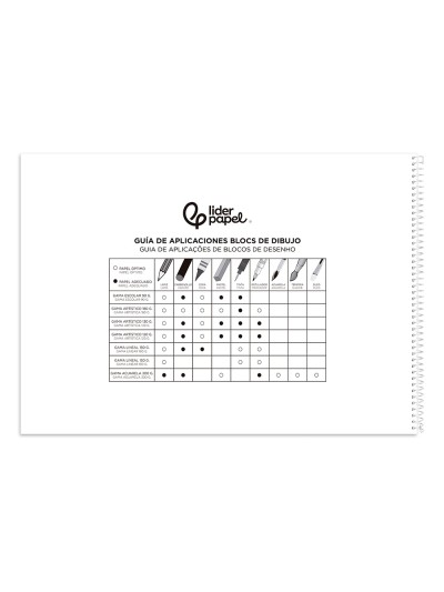 Bloc dibujo liderpapel artistico urban espiral 230x325mm 20 hojas 130g/m2 sin recuadro perforado