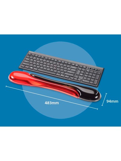 Reposamuñecas kensington duo gel teclado color negro/rojo 240x182x25 mm