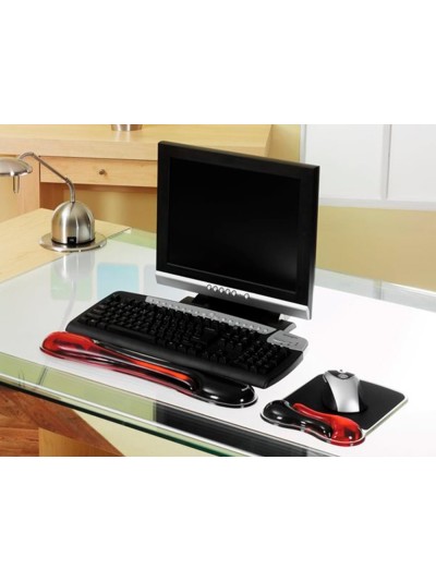 Reposamuñecas kensington duo gel teclado color negro/rojo 240x182x25 mm