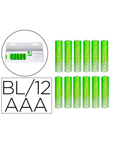 Pila q-connect alcalina aaa blister con 12 unidades