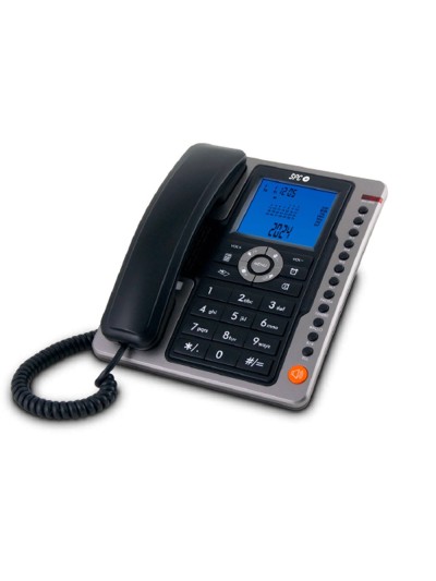 Telefono spc sobremesa/mural pantalla 3,5/' retroiluminada con rellamada opcion mute 7 memorias directas color negro