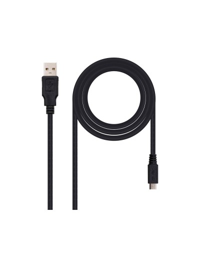 Cable usb nanocable 2.0 tipo a/m-micro usb b/m color negro longitud 0,8 m